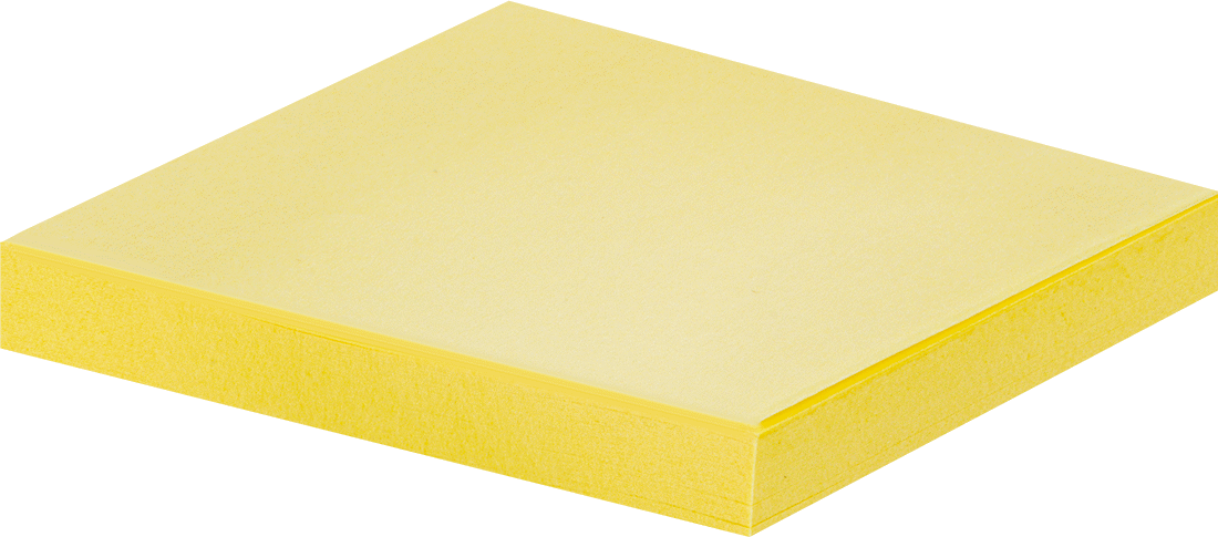 Yapışkan Notlar, Boş, 3“ Genişlik x 3” Uzunluk, Yüksek Yapışma, Sarı