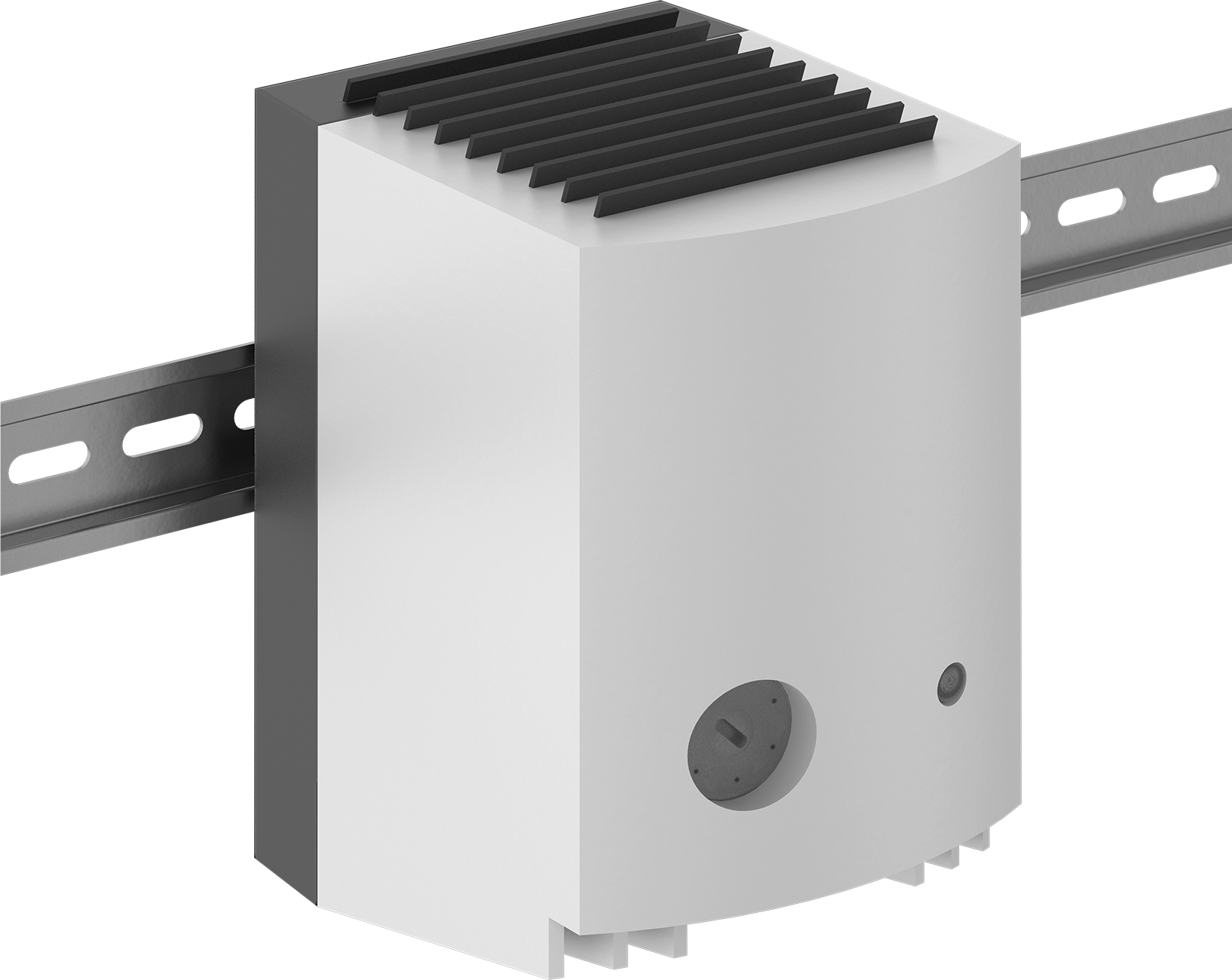 Fan Heater with Adjustable Thermostat and Gray Plastic Housing
