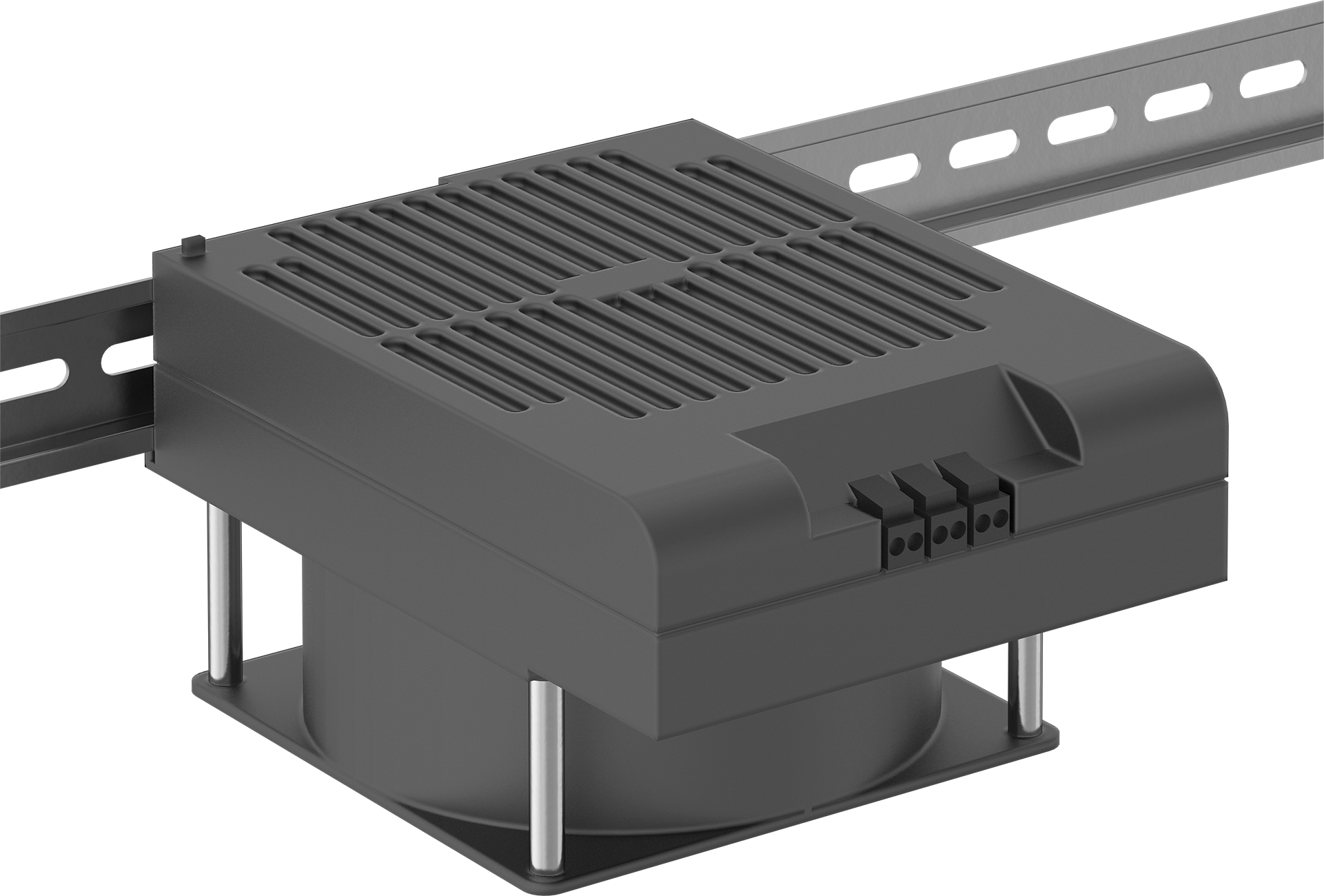 DIN Ray Muhafaza Alan Isıtıcısı, Fan, 120V AC, 2000 Btu/hr.