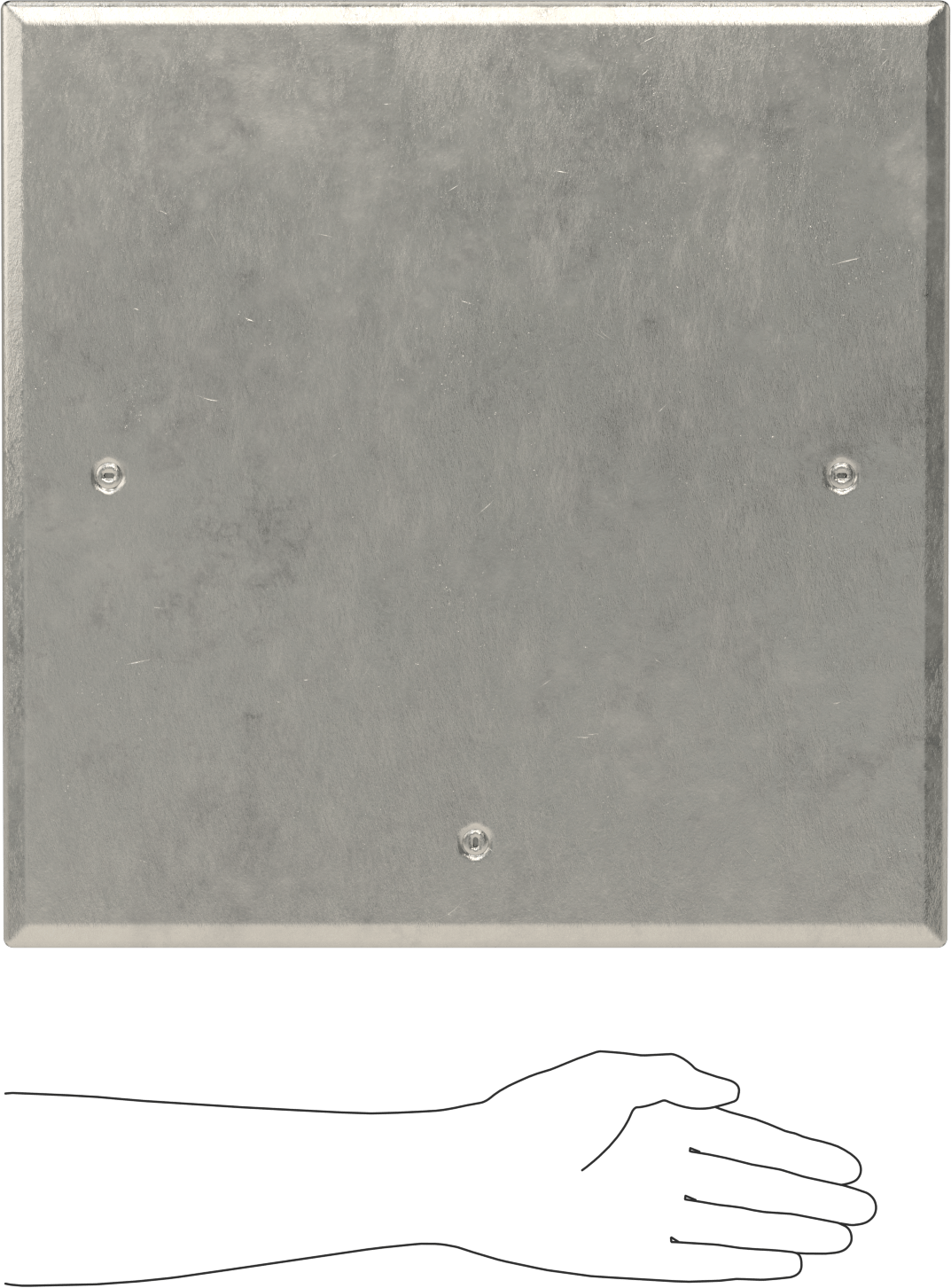 Tavan ve Duvar Montajlı Contalı Erişim Paneli, Paslanmaz Çelik, 16-1/4“ x 16-1/4” x 1-3/4" kesik için