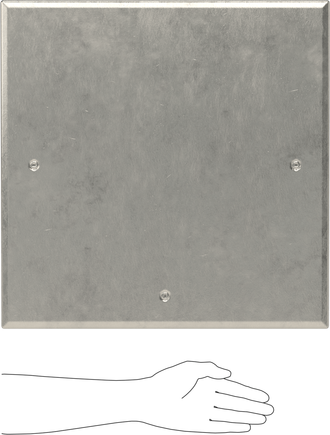 Tavan ve Duvar Montajlı Contalı Erişim Paneli, Paslanmaz Çelik, 18-1/4“ x 18-1/4” x 1-3/4" kesik için