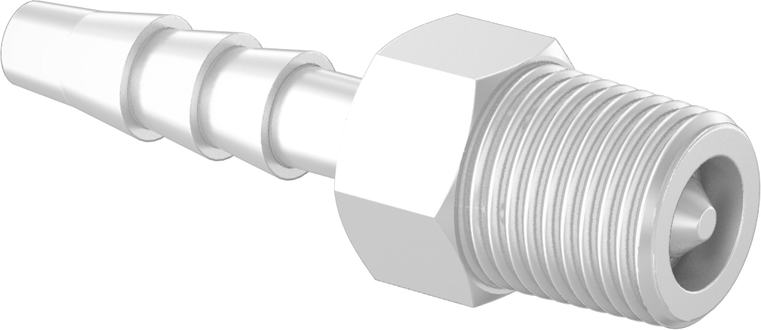 Dikenli Bağlantı Parçaları ile Naylon Çek Valf, Piston, 3/16" Giriş Borusu İç Çapı x 1/8 NPT Erkek Çıkış