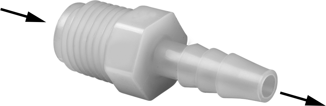 Dikenli Bağlantı Parçaları ile Naylon Çek Valf, Piston, 3/4 NPT Erkek Giriş x 3/8" Çıkış Boru İç Çapı