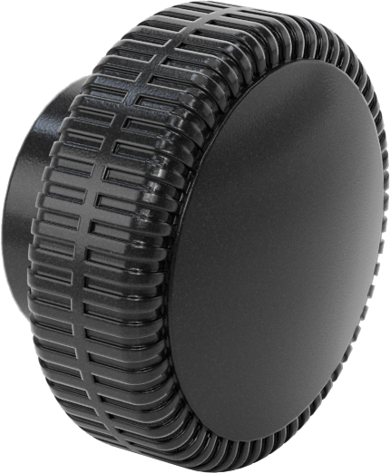 Tırtıllı Plastik Tutamak, Dişsiz, 1/4“ Çap x 1/2” Derinlikte Delik, 1-1/4" Çapında Başlık