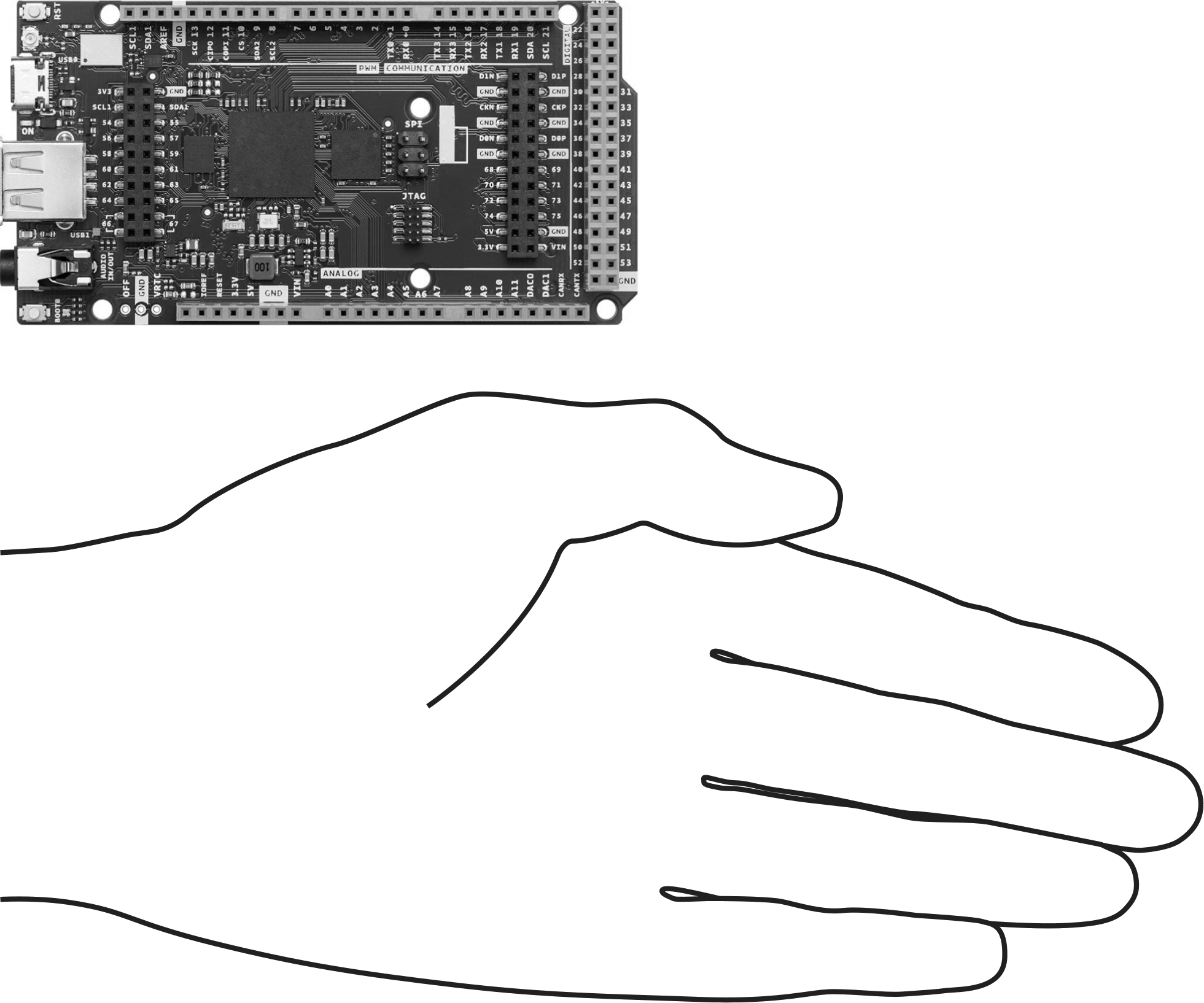 Geliştirme Kartı, Pin Başlıklı, 3.3V DC, Arduino Giga Wi-Fi Rev1