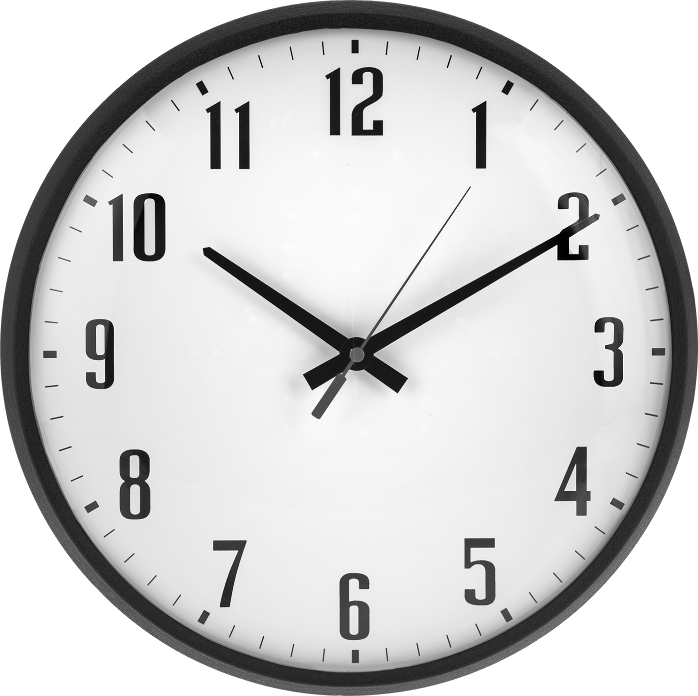 Pille Çalışan Saat, 13-1/4" Çap, Siyah Metal Çerçeveli