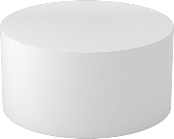 Kimyasallara Dayanıklı Kaygan PTFE Disk, 1" Uzunluk, 2 inç Çap