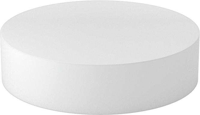 Kimyasallara Dayanıklı Kaygan PTFE Disk, 1" Uzunluk, 4" Çap