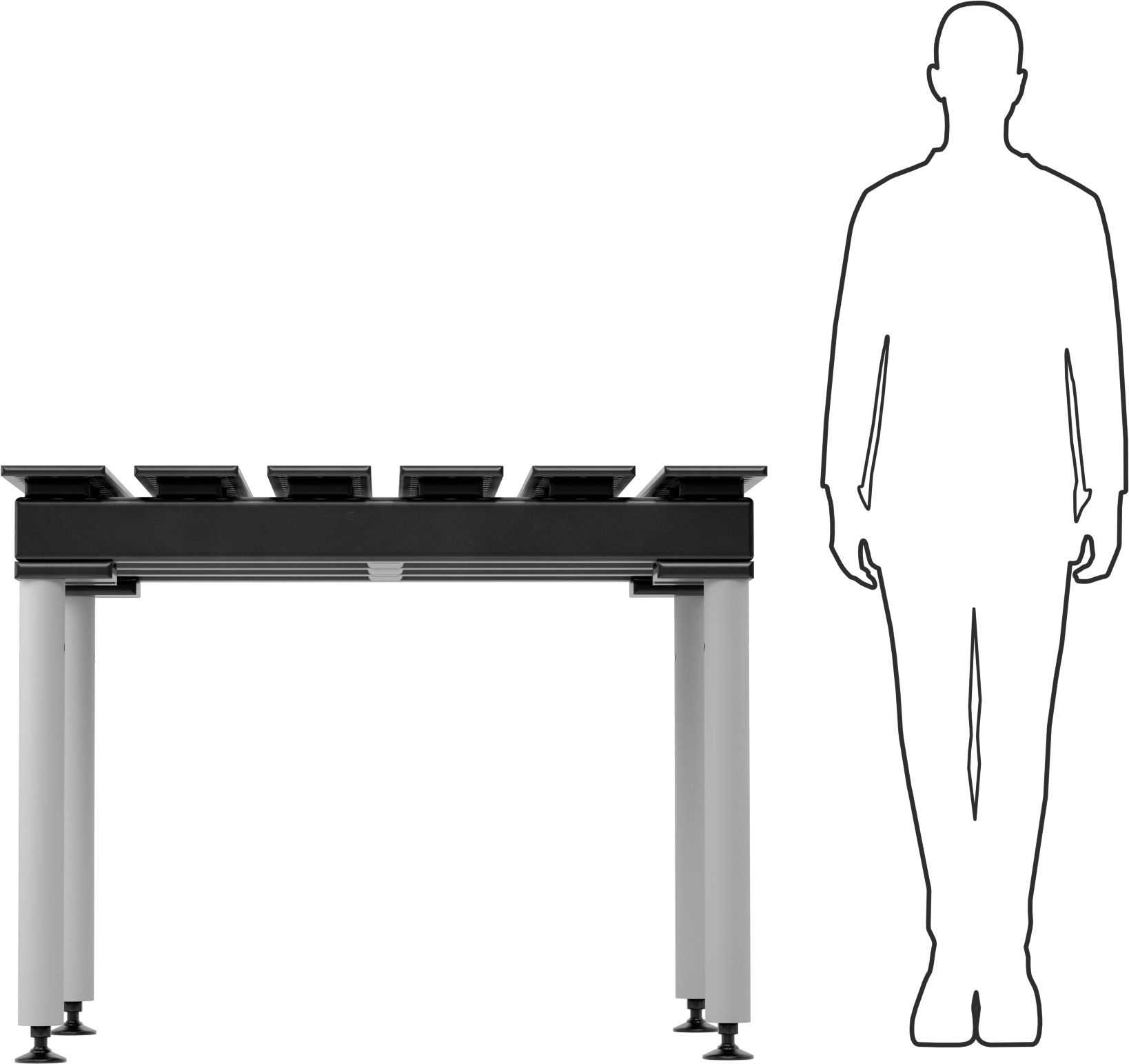 Kaynak için Sabitleme Masası, Yarık, 46“ Uzunluk x 38” Genişlik x 36" Toplam Yükseklik