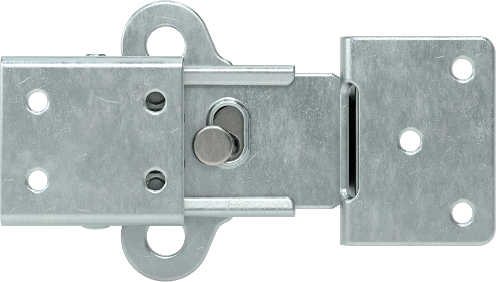 Döndürerek Açılan Çekme Mandalı, Çinko Kaplı Çelik, 3/8" Kilitleme Mesafesi, 4-9/16" Uzunluk