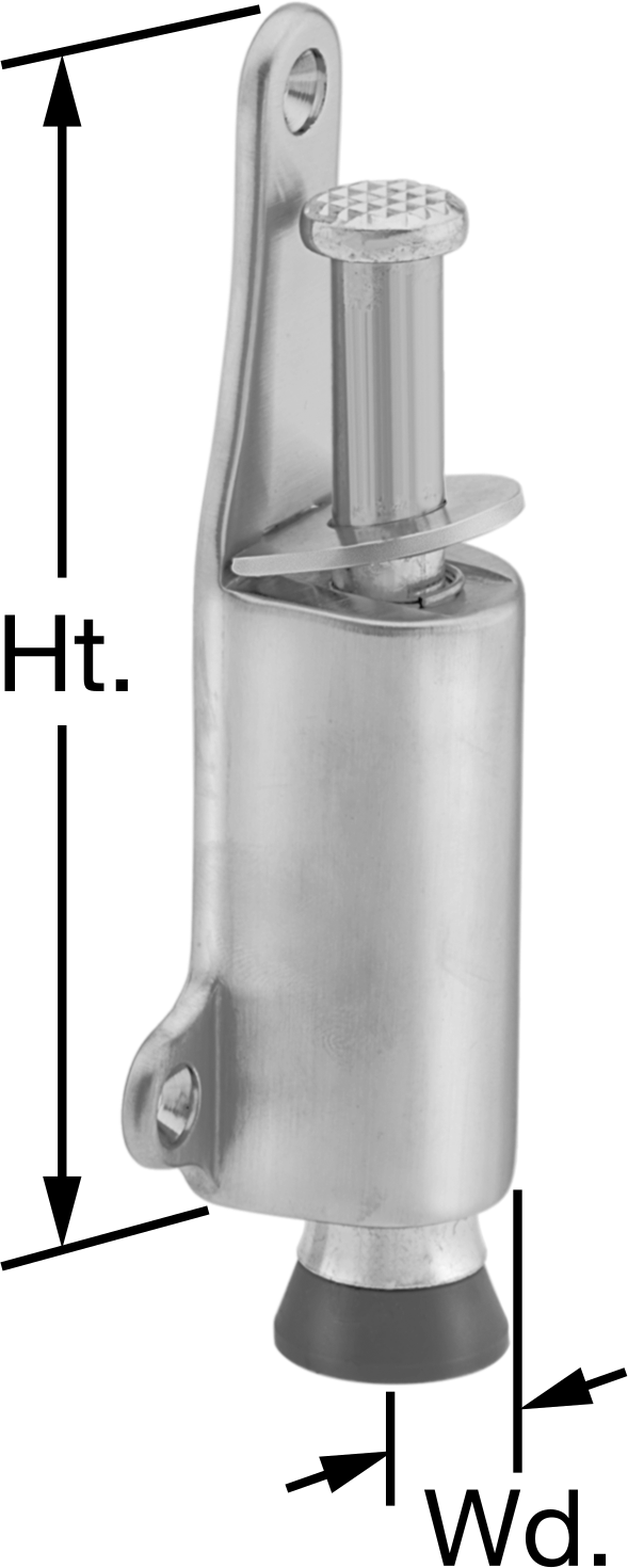 Ayakla Çalıştırılan Kapı Montaj Tutacağı, Mat Bronz Kaplamalı Pirinç, 1-1/4" Piston Uzatma Parçası