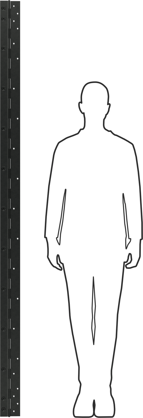 Tam Boy Giriş Kapısı Menteşesi, Çelik, 84“ x 2- 3/16” Kapı Kanadı