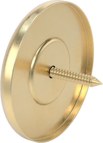 Dışbükey Duvar Montajlı Kapı Durdurucu, Dull Pirinç Taban, 2-1/2" Çap