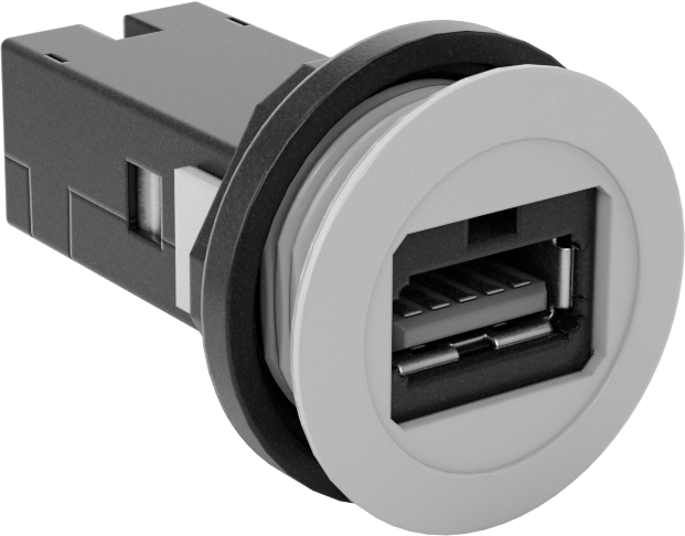 Panele Monte USB Adaptörü, 3.2 Gen 1 USB, A Dişi x A Dişi, Gümüş