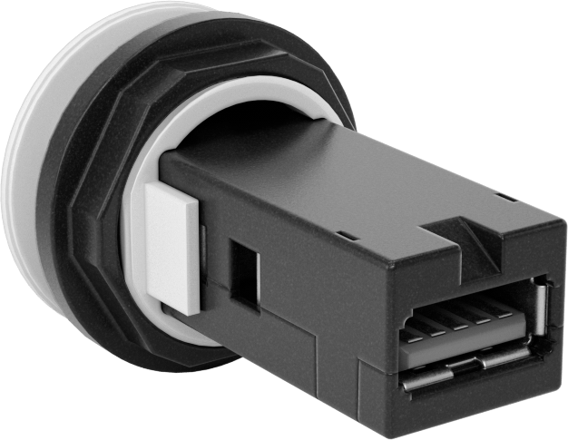 Panele Monte USB Adaptörü, 3.2 Gen 1 USB, A Dişi x A Dişi, Beyaz