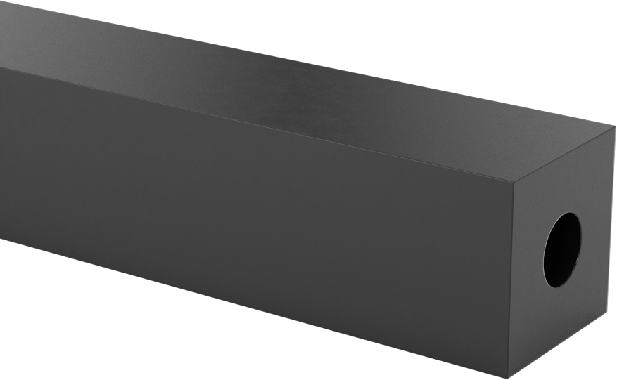 Yağa Dayanıklı Buna-N Kauçuk Kare Boru, 36" Uzunluk, 3/8" ID, ASTM D2000