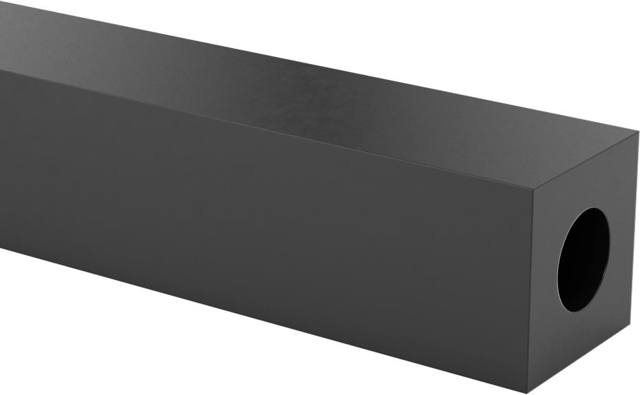 Yağa Dayanıklı Buna-N Kauçuk Kare Boru, 1-1/4" x 36", 5/8" ID, ASTM D2000