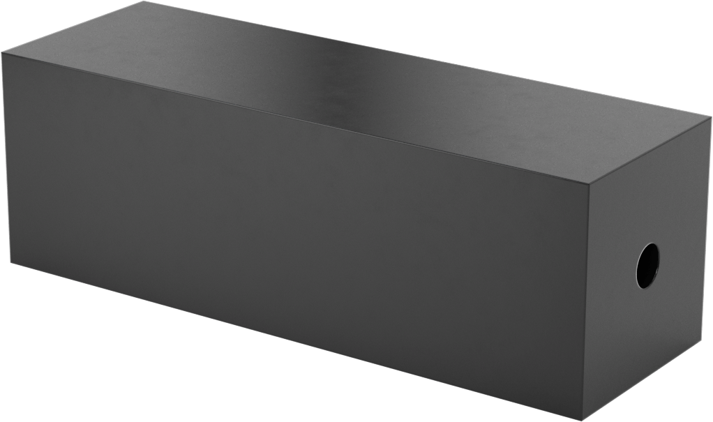 Yağa Dayanıklı Buna-N Kauçuk Kare Boru, 2 inç Genişlik x 6 inç Uzunluk, 3/8" ID, ASTM D2000