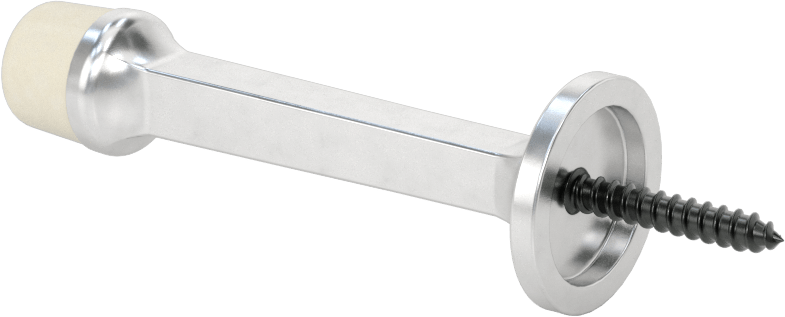 Süpürgelik Montajlı Kapı Durdurucu, Dull Alüminyum Taban, 3" Çıkıntı