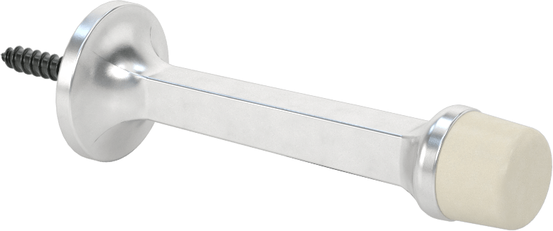 Süpürgelik Montajlı Kapı Durdurucu, Dull Alüminyum Taban, 3" Çıkıntı