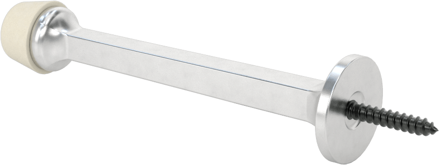 Süpürgelik Montajlı Kapı Durdurucu, Dull Alüminyum Taban, 4" Çıkıntı