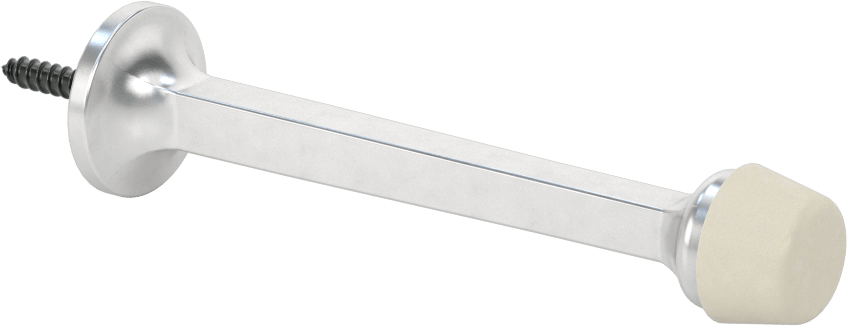 Süpürgelik Montajlı Kapı Durdurucu, Dull Alüminyum Taban, 4" Çıkıntı
