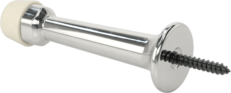 Süpürgelik Montajlı Kapı Durdurucu, Dull Pirinç Taban, 3" Çıkıntı