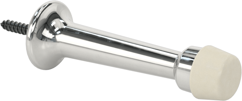 Süpürgelik Montajlı Kapı Durdurucu, Dull Pirinç Taban, 3" Çıkıntı