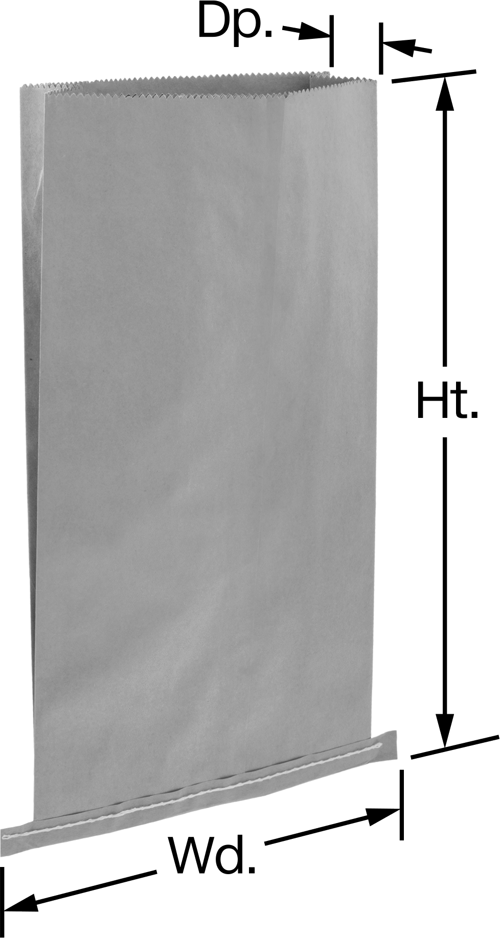 Kıvrımlı Kağıt Torba, 17“ Genişlik x 38” Yükseklik x 5" Derinlik