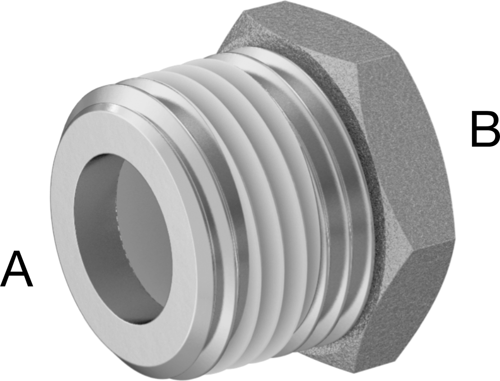 Sızdırmazlık Maddeli Düşük Basınçlı 304 Paslanmaz Çelik Boru Bağlantı Elemanı, Redüksiyon Adaptörü, 1/2 NPT Erkek x 1/4 NPT Dişi