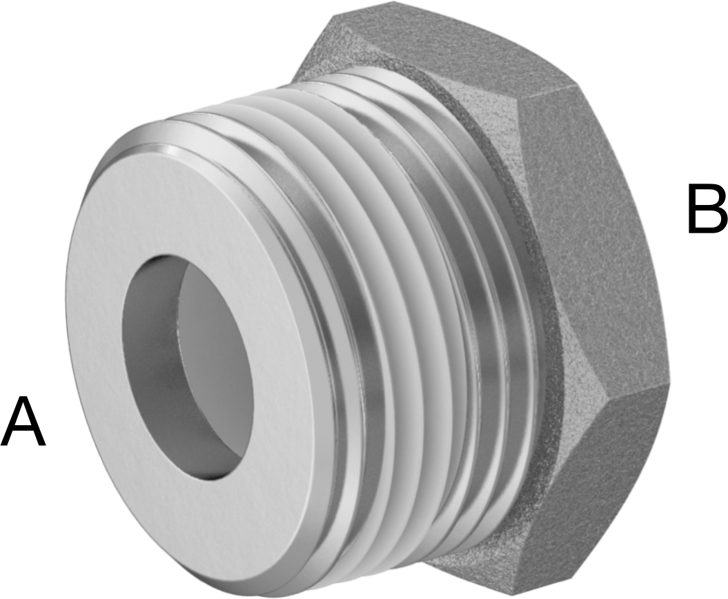 Sızdırmazlık Maddeli Düşük Basınçlı 304 Paslanmaz Çelik Boru Bağlantı Elemanı, Burç Redüksiyon Adaptörü, 1 NPT Erkek x 3/8 NPT Dişi