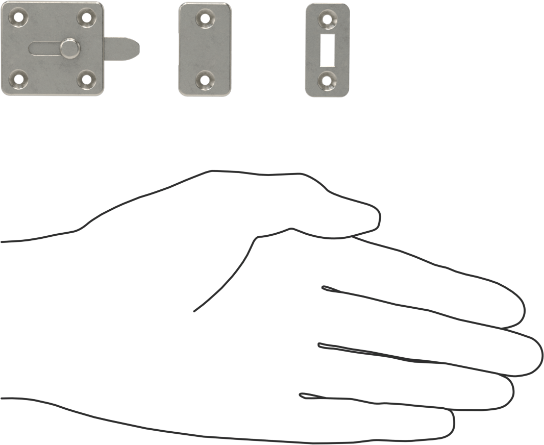 Kayan Cıvata Mandalı, 304 Paslanmaz Çelik, 1-1/4“ Yükseklik x 1-3/8” Genişlik