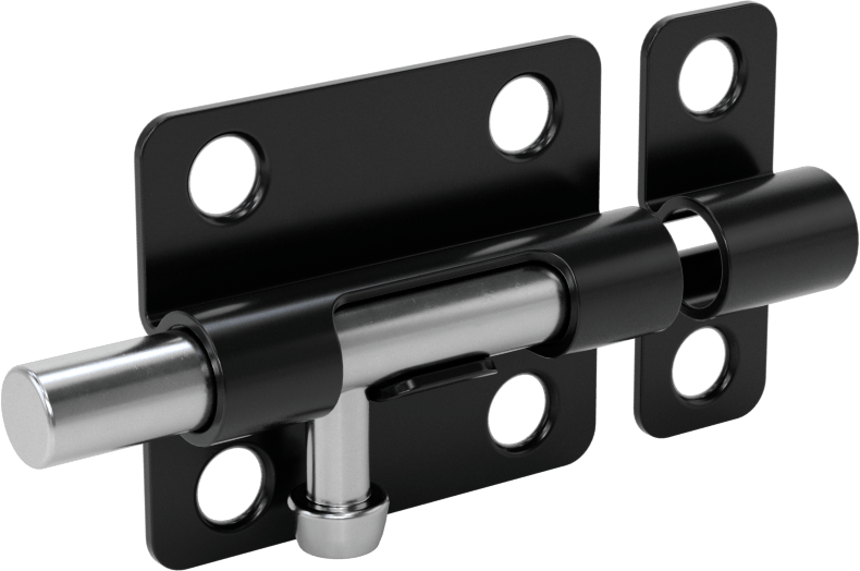 Kaldır-Bırak Namlu Kayar Cıvata Mandalı, Siyah Boyalı Çelik, 1-3/4“ Genişlik x 1-1/2” Yükseklik