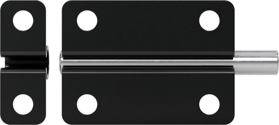Kaldır-Bırak Namlu Kayar Cıvata Mandalı, Siyah Boyalı Çelik, 2-1/8“ Genişlik x 1-9/16” Yükseklik