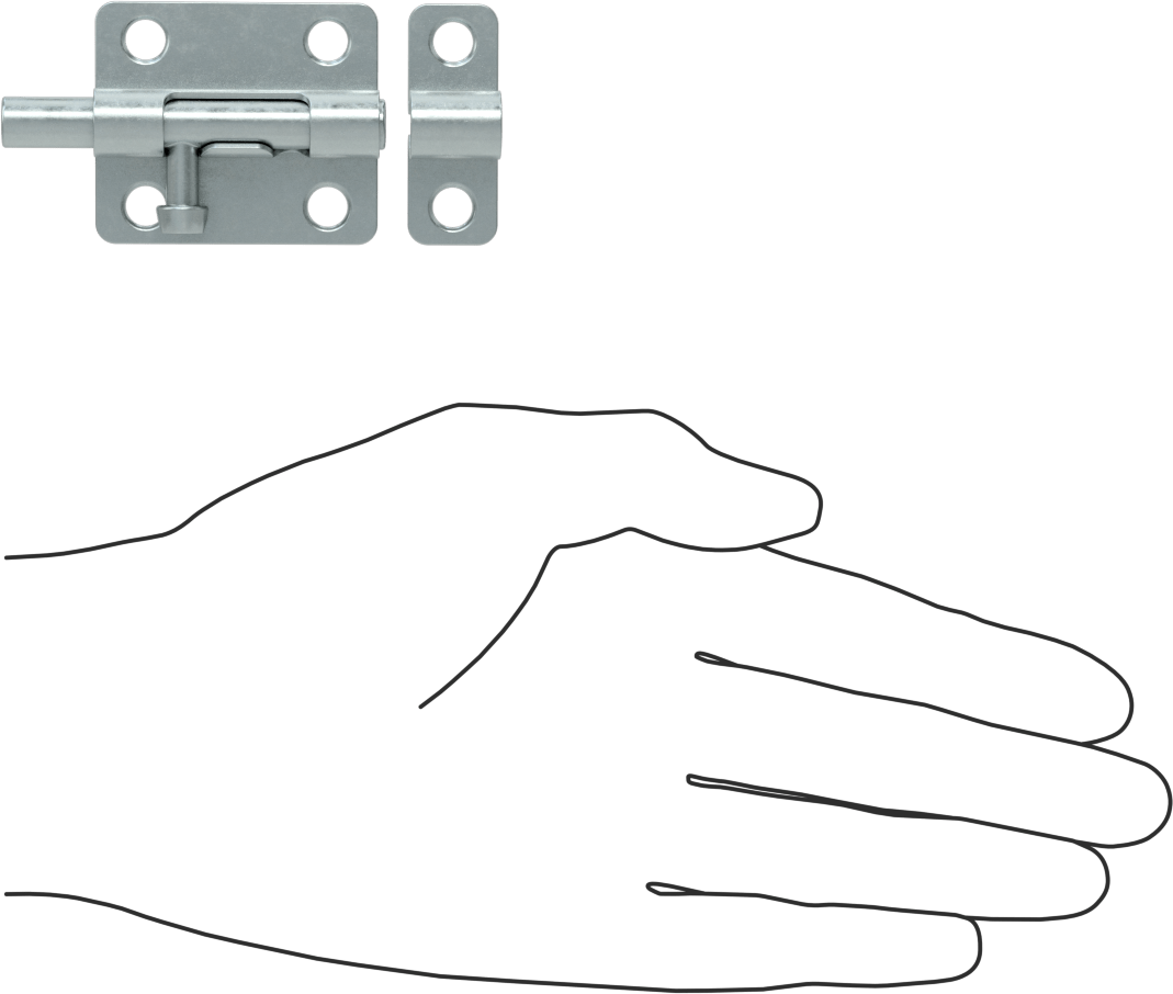 Kaldır-Bırak Namlu Kayar Cıvata Mandalı, Çinko Kaplı Çelik, 1-3/4“ Genişlik x 1-1/2” Yükseklik