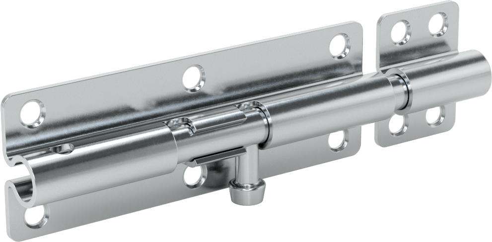 Kaldır-Bırak Namlu Kayar Cıvata Mandalı, Çinko Kaplı Çelik, 4-5/8“ Genişlik x 1-5/8” Yükseklik