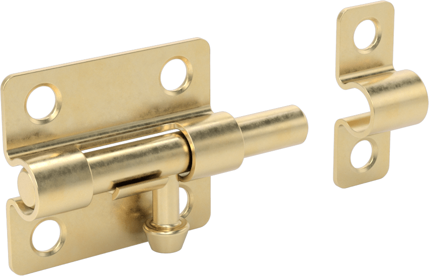 Kaldır-Bırak Namlu Kayar Cıvata Mandalı, Pirinç Kaplamalı Çelik, 1-3/4“ Genişlik x 1-1/2” Yükseklik