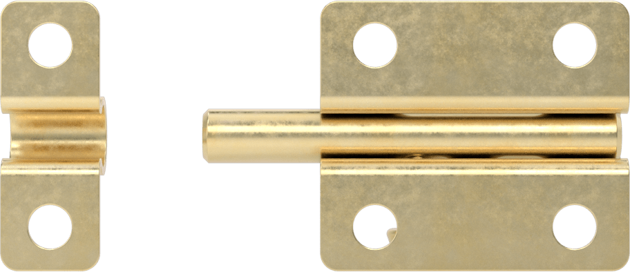Kaldır-Bırak Namlu Kayar Cıvata Mandalı, Pirinç Kaplamalı Çelik, 1-3/4“ Genişlik x 1-1/2” Yükseklik