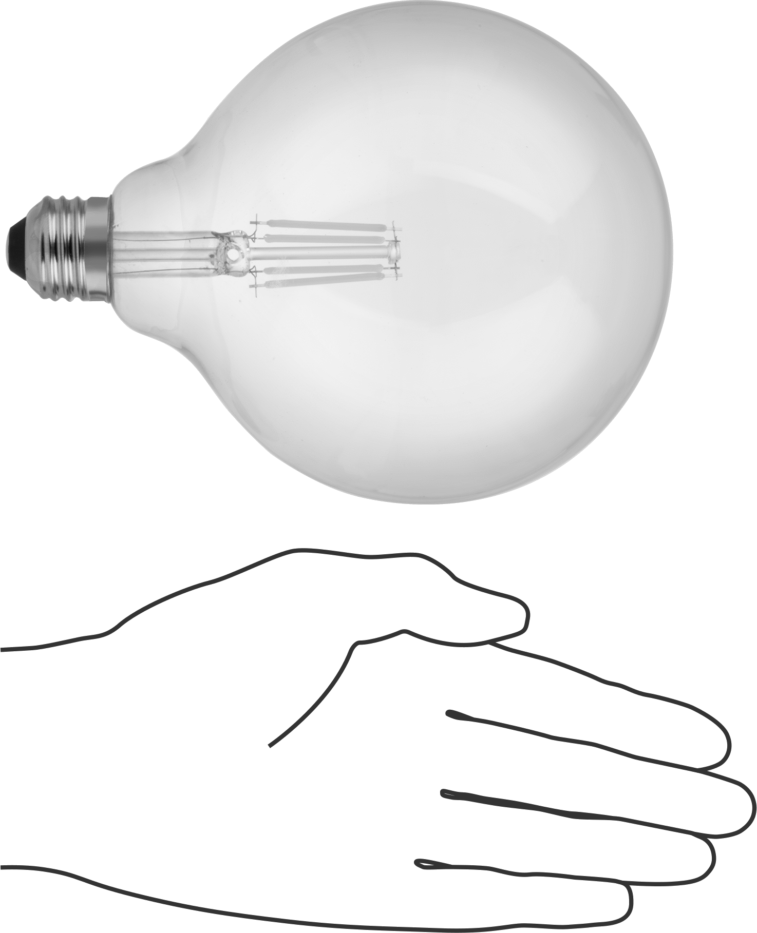 Vidalı Ampul, Küre, Orta Taban, 120V, 4W, Sıcak 2700K, 350 Lumens