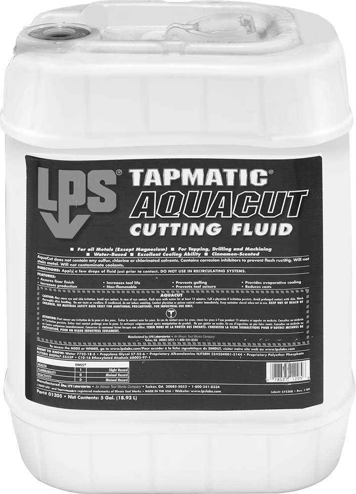 Frezeleme, Delme, ve Tornalama LPS Soğutma Sıvısı, Neredeyse Kuru İşleme için, Tapmatic Aquacut, 5 Galon