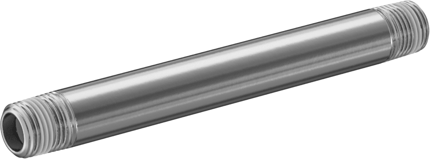 Sızdırmazlık Maddeli Standart Cidarlı 304/304L Paslanmaz Çelik Boru Nipeli, Her İki Ucu Dişli, 1/8 NPT, 3-1/2" Uzunluk
