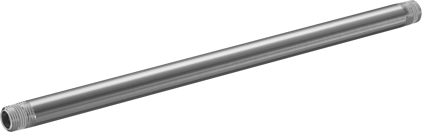 Sızdırmazlık Maddeli Standart Cidarlı 304/304L Paslanmaz Çelik Boru Nipeli, Her İki Ucu Dişli, 1/8 NPT, 8" Uzunluk