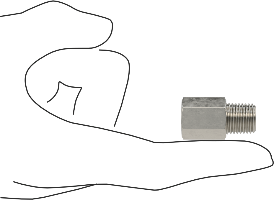 Orta Basınçlı 316 Paslanmaz Çelik Dişli Boru Bağlantı Parçası, Düz Adaptör, 1/4 BSPP Dişi x 1/4 NPT Erkek