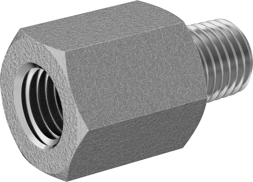 Orta Basınçlı 316 Paslanmaz Çelik Dişli Boru Bağlantı Parçası, Düz Adaptör, 1/16 NPT Dişi x 1/16 BSPT Erkek
