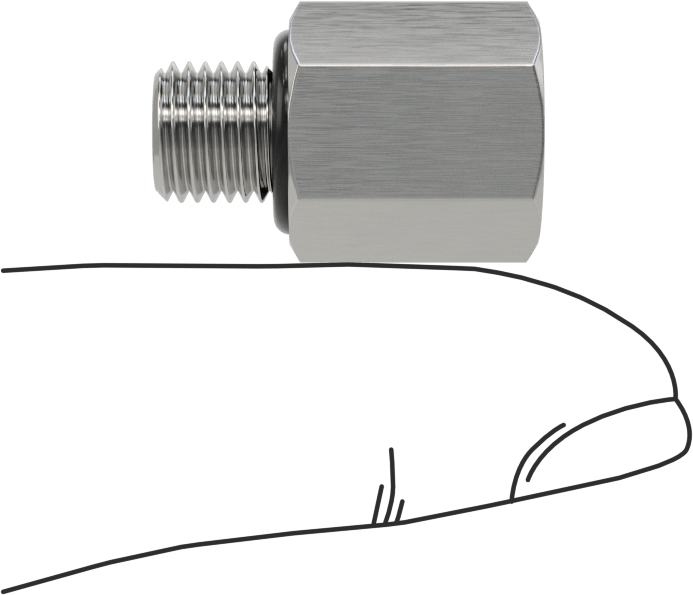 Orta Basınçlı 316 Paslanmaz Çelik Dişli Boru Bağlantı Parçası, Düz Adaptör, 1/16 NPT Dişi x 1/16 BSPP Erkek