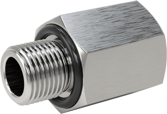 Orta Basınçlı 316 Paslanmaz Çelik Dişli Boru Bağlantı Parçası, Düz Adaptör, 1/8 NPT Dişi x 1/8 BSPP Erkek