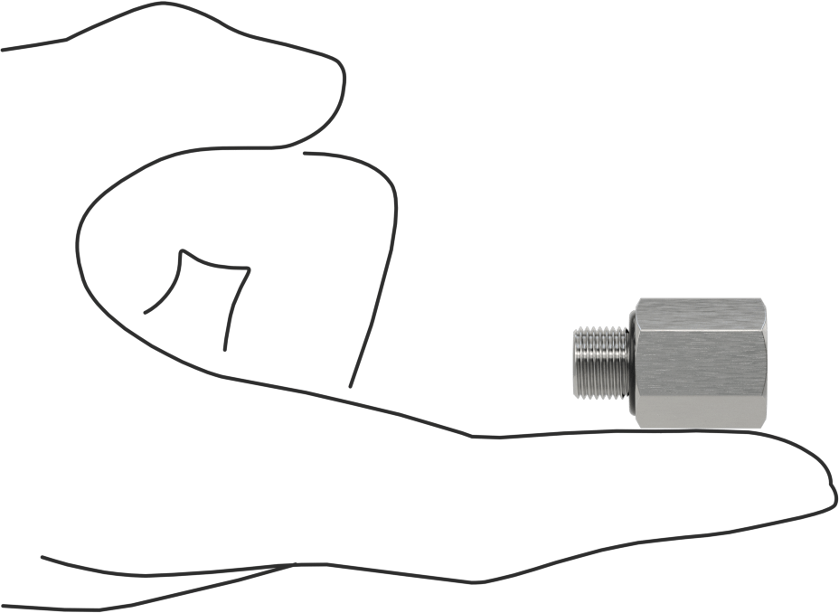 Orta Basınçlı 316 Paslanmaz Çelik Dişli Boru Bağlantı Parçası, Düz Adaptör, 1/8 NPT Dişi x 1/8 BSPP Erkek