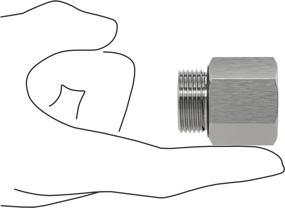 Orta Basınçlı 316 Paslanmaz Çelik Dişli Boru Bağlantı Parçası, Düz Adaptör, 3/4 NPT Dişi x 3/4 BSPP Erkek