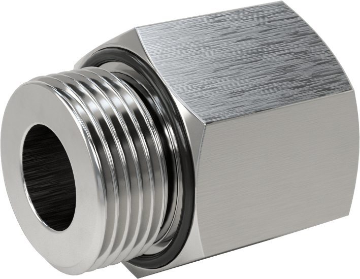 Orta Basınçlı 316 Paslanmaz Çelik Dişli Boru Bağlantı Parçası, Düz Adaptör, 3/4 NPT Dişi x 3/4 BSPP Erkek