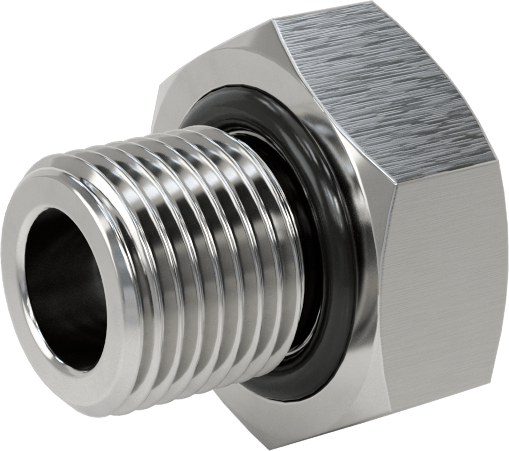 Orta Basınçlı 316 Paslanmaz Çelik Dişli Boru Bağlantı Parçası, Redüksiyon Adaptörü, 1/16 NPT Dişi x 1/8 BSPP Erkek